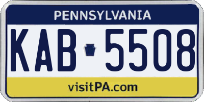 PA license plate KAB5508