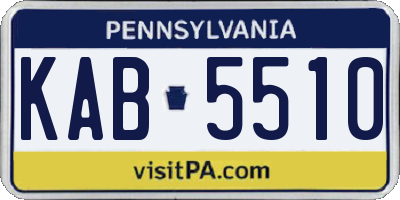 PA license plate KAB5510