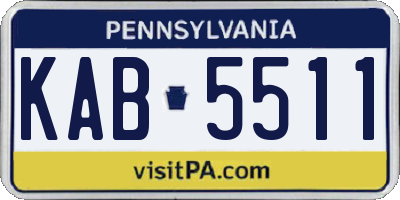 PA license plate KAB5511