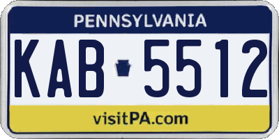 PA license plate KAB5512
