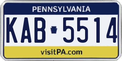 PA license plate KAB5514