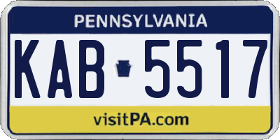 PA license plate KAB5517