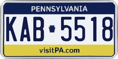 PA license plate KAB5518