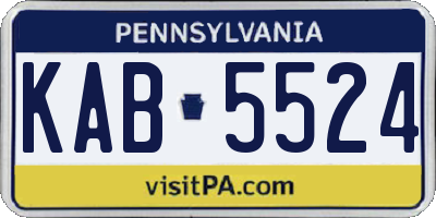 PA license plate KAB5524