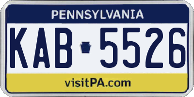 PA license plate KAB5526