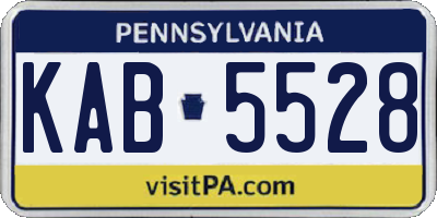 PA license plate KAB5528
