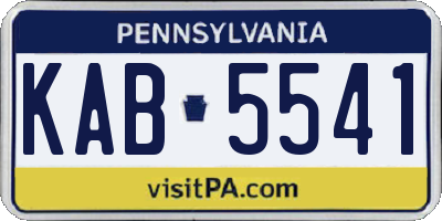 PA license plate KAB5541