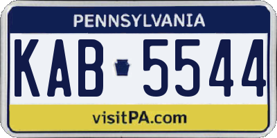 PA license plate KAB5544
