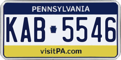 PA license plate KAB5546