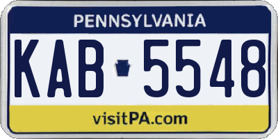 PA license plate KAB5548