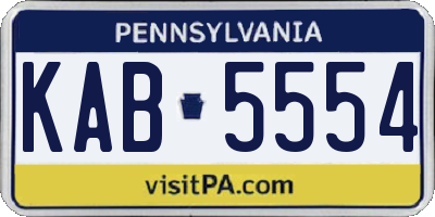 PA license plate KAB5554