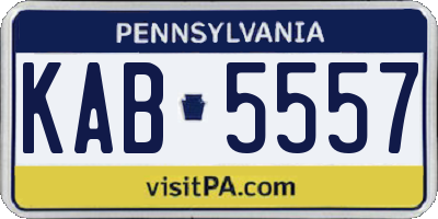 PA license plate KAB5557