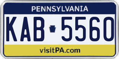 PA license plate KAB5560