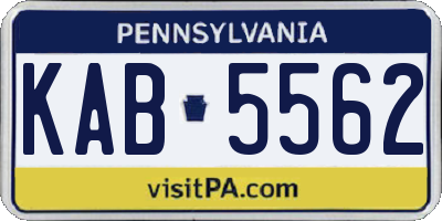 PA license plate KAB5562