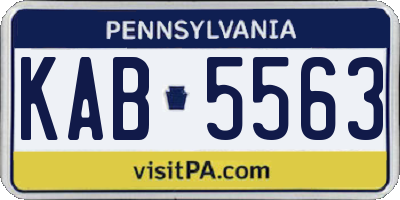 PA license plate KAB5563