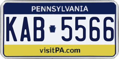 PA license plate KAB5566