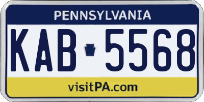 PA license plate KAB5568