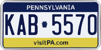 PA license plate KAB5570