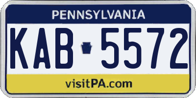 PA license plate KAB5572