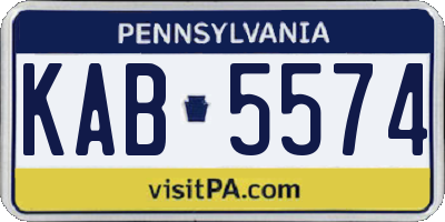 PA license plate KAB5574