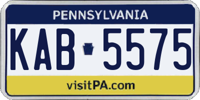 PA license plate KAB5575