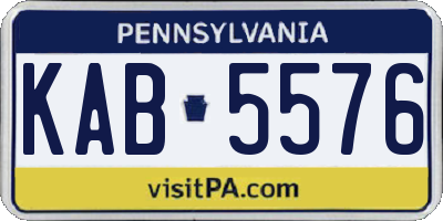 PA license plate KAB5576