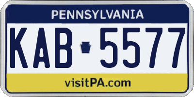 PA license plate KAB5577
