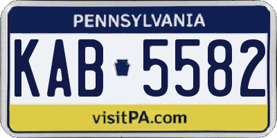 PA license plate KAB5582