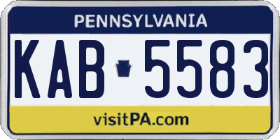 PA license plate KAB5583