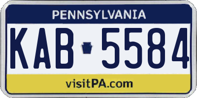 PA license plate KAB5584