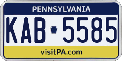 PA license plate KAB5585