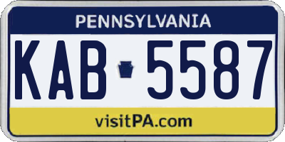 PA license plate KAB5587