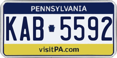PA license plate KAB5592