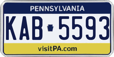 PA license plate KAB5593