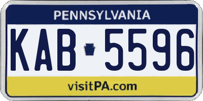 PA license plate KAB5596
