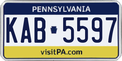 PA license plate KAB5597