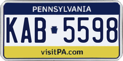 PA license plate KAB5598