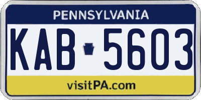 PA license plate KAB5603