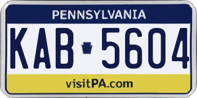 PA license plate KAB5604