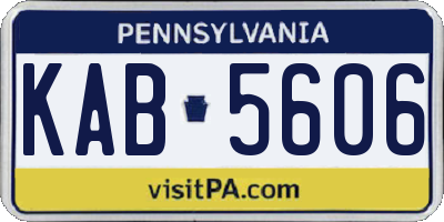 PA license plate KAB5606