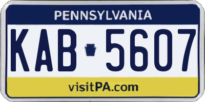 PA license plate KAB5607