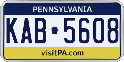 PA license plate KAB5608