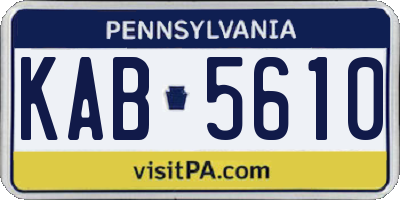 PA license plate KAB5610