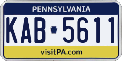 PA license plate KAB5611