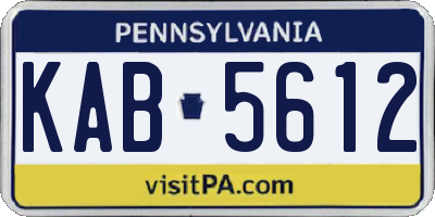 PA license plate KAB5612