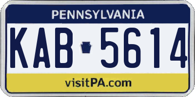 PA license plate KAB5614