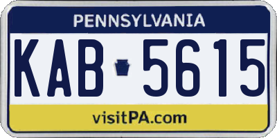 PA license plate KAB5615
