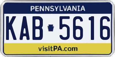 PA license plate KAB5616