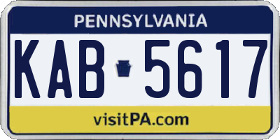 PA license plate KAB5617