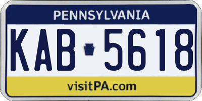 PA license plate KAB5618